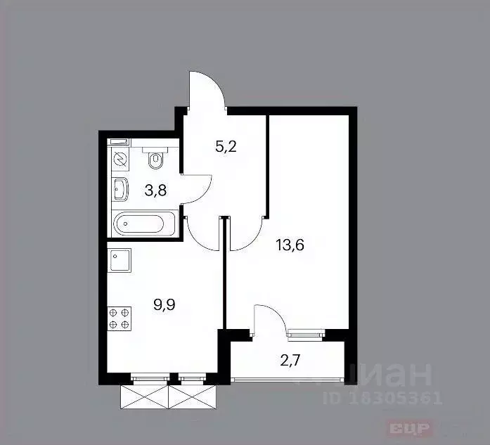 1-к кв. Краснодарский край, Новороссийск ул. Григорьева, 12к1 (34.1 м) - Фото 0