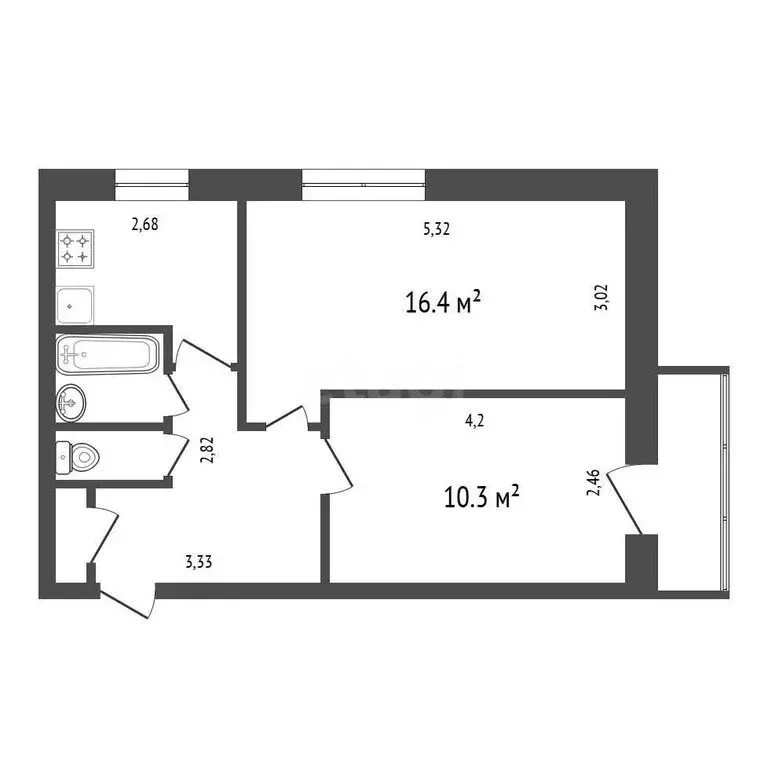 2-комнатная квартира: Иркутск, улица Геологов, 26Г (43.4 м) - Фото 1