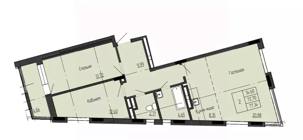 2-к кв. Саха (Якутия), Якутск ул. Чкалова, 39А (77.34 м) - Фото 0