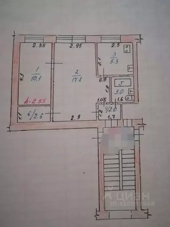 2-к кв. Мордовия, Саранск ул. Федосеенко, 3 (41.0 м) - Фото 0