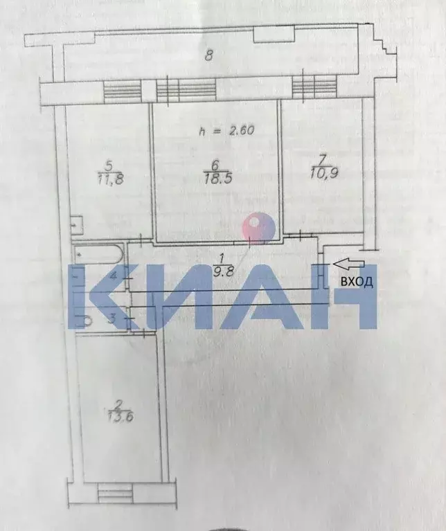 3-к кв. Красноярский край, Красноярск ул. Кутузова, 34 (74.1 м) - Фото 1