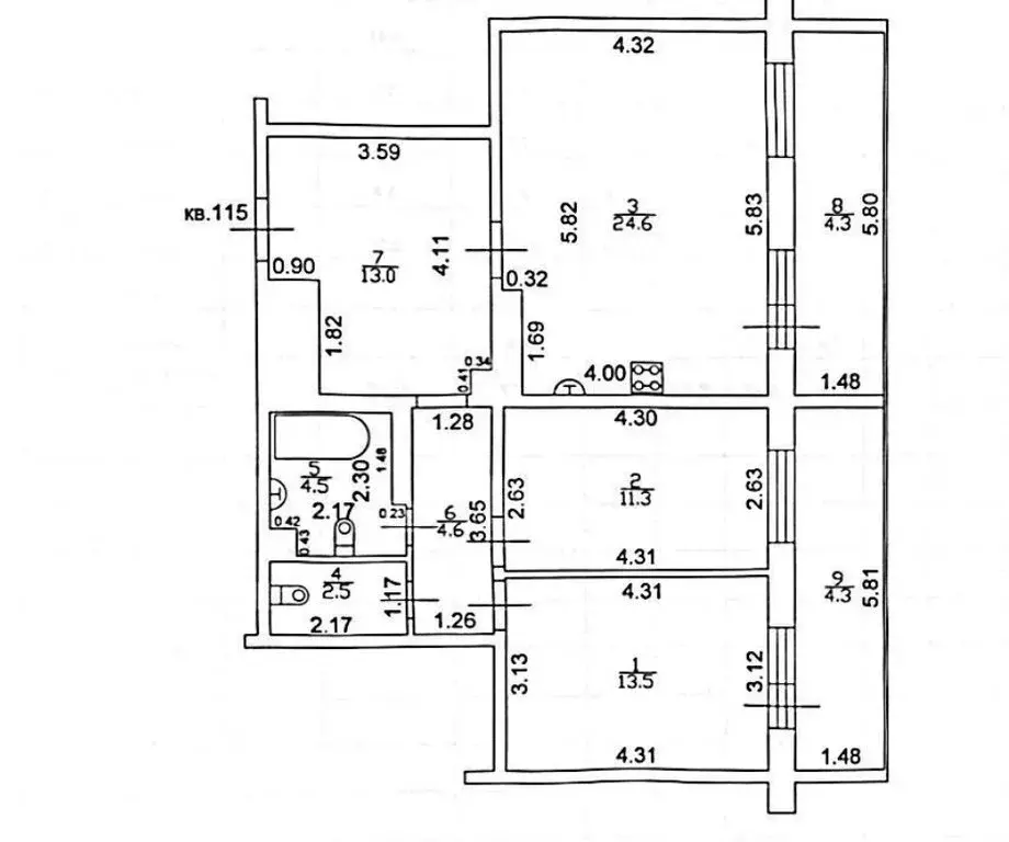 3-комнатная квартира: Зеленодольск, проспект Строителей, 6 (74 м) - Фото 1