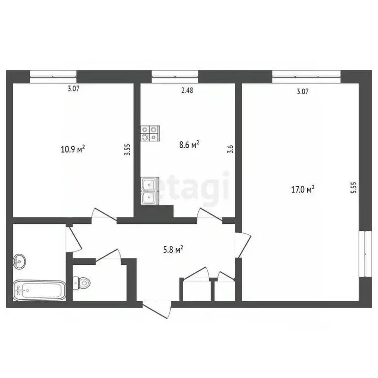 2-к кв. Камчатский край, Петропавловск-Камчатский ул. Академика ... - Фото 2