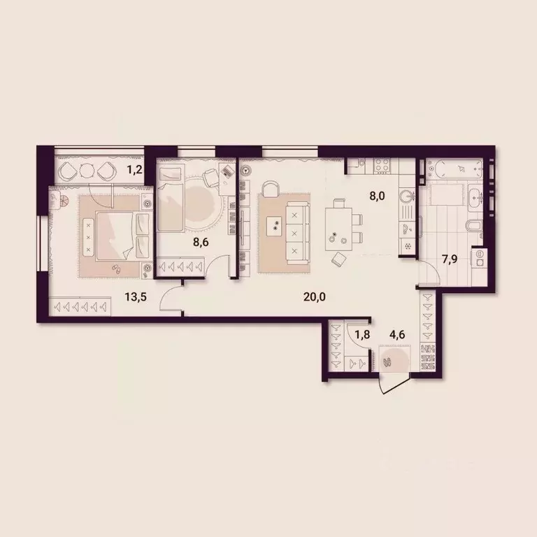 2-к кв. Приморский край, Артем ул. Куйбышева, 11А (65.61 м) - Фото 0