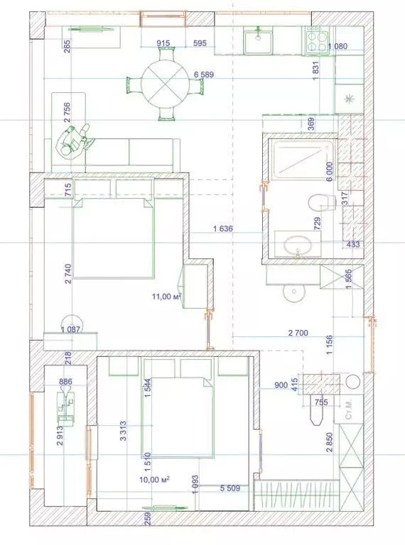 2-комнатная квартира: Санкт-Петербург, улица Челюскина, 8 (58.9 м) - Фото 1
