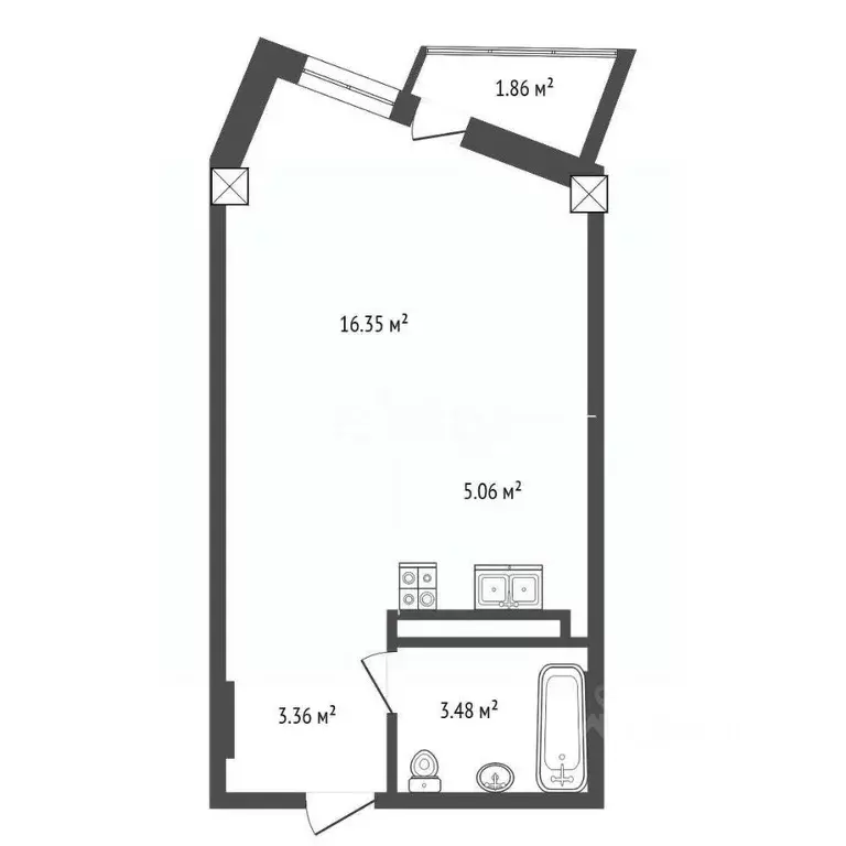 Студия Саха (Якутия), Якутск ул. Бекетова, 7А (28.0 м) - Фото 1