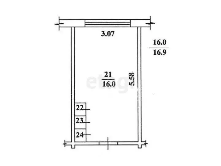 Квартира-студия: Камышлов, Комсомольская улица, 23 (17 м) - Фото 1