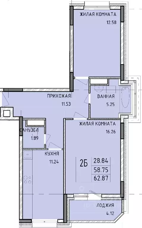 2-к кв. Тульская область, Тула Рязанская ул., 21 (62.87 м) - Фото 0