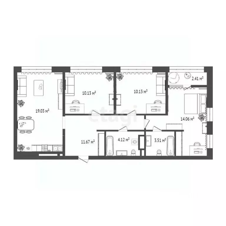 3-к кв. Тюменская область, Тюмень Рощино мкр, ул. Александра ... - Фото 2