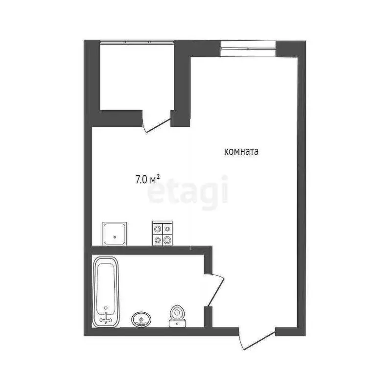 Квартира-студия: Тюмень, улица Виктора Тимофеева, 9 (24.1 м) - Фото 0