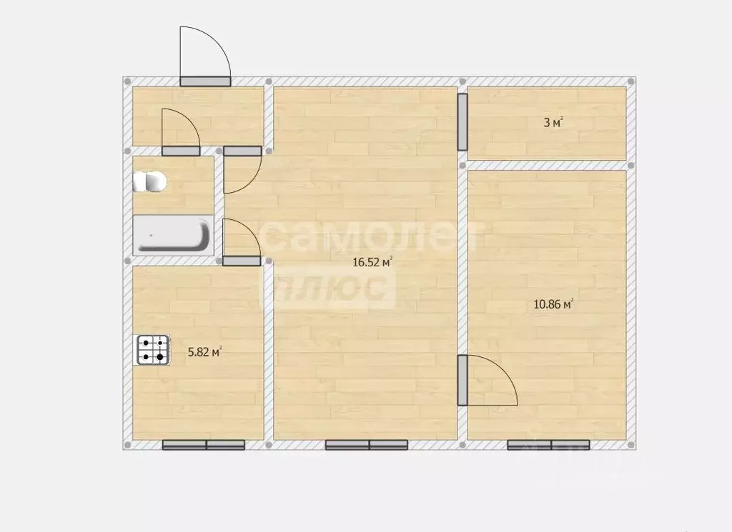 2-к кв. Башкортостан, Уфа Борисоглебская ул., 28/1 (42.3 м) - Фото 2