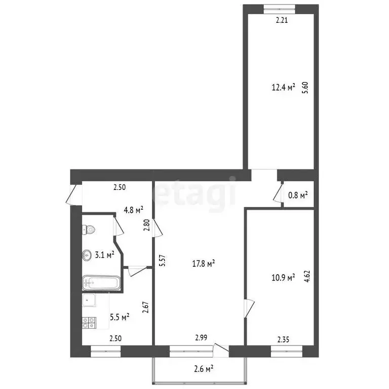 3-комнатная квартира: Ростов-на-Дону, улица Шеболдаева, 6 (55 м) - Фото 0