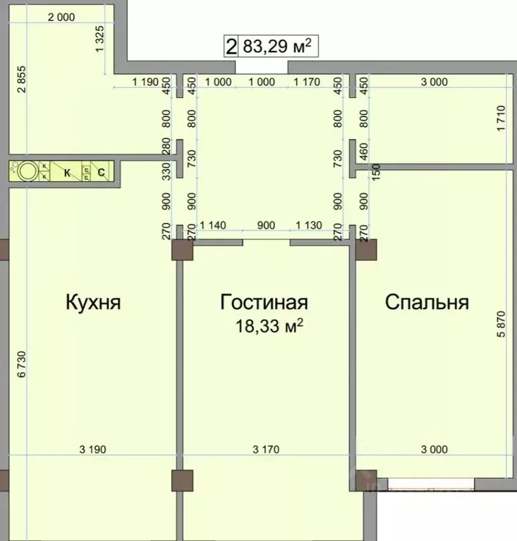 2-к кв. Кабардино-Балкария, Нальчик ул. Героя России Т.М. Тамазова, 5 ... - Фото 0