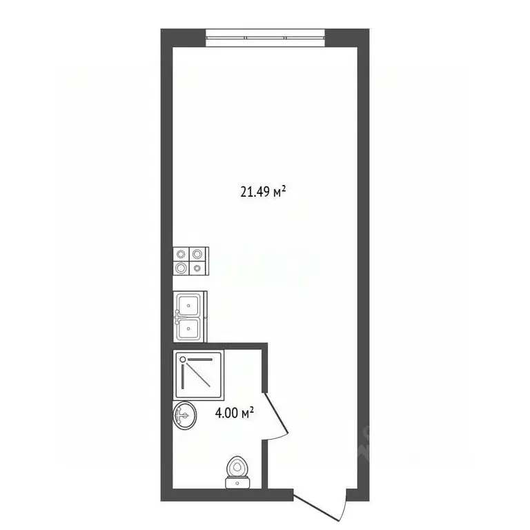 Студия Санкт-Петербург просп. Энергетиков, 8к2 (25.2 м) - Фото 2