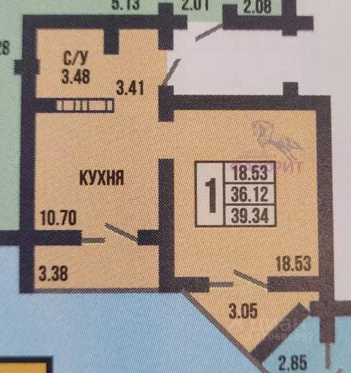 2-к кв. Оренбургская область, Оренбург ул. Рокоссовского, 3 (45.9 м) - Фото 1