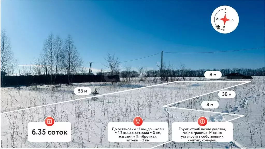 Участок в Мордовия, Лямбирский район, с. Берсеневка ул. Дружбы (6.35 ... - Фото 2