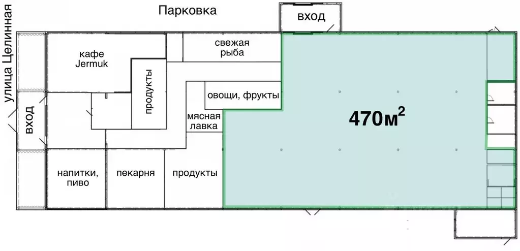 Торговая площадь в Пермский край, Пермь Целинная ул., 37Б (470 м) - Фото 2