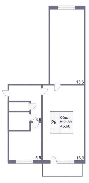 2-комнатная квартира: Кемерово, Пролетарская улица, 18 (43.7 м) - Фото 1
