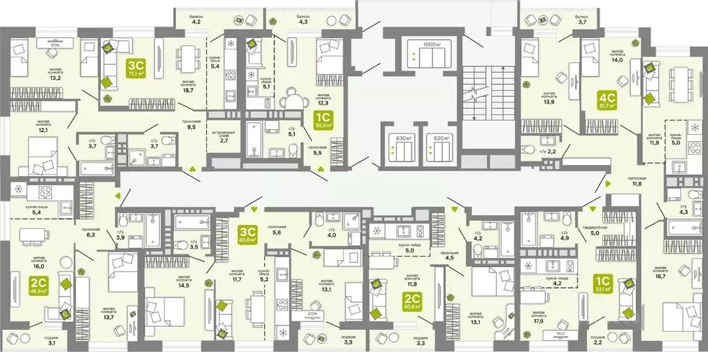2-к кв. Новосибирская область, Новосибирск 68-й кв-л,  (46.9 м) - Фото 1
