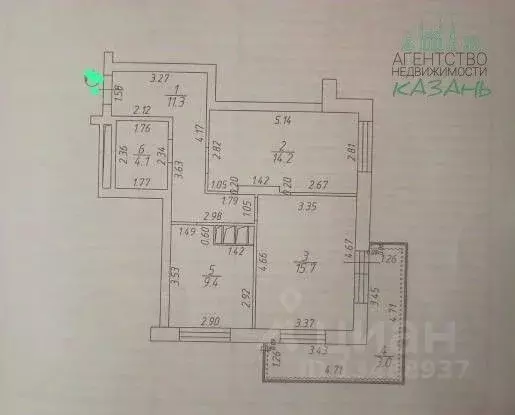 2-к кв. Татарстан, Казань ул. Комиссара Габишева, 18А (57.7 м) - Фото 2