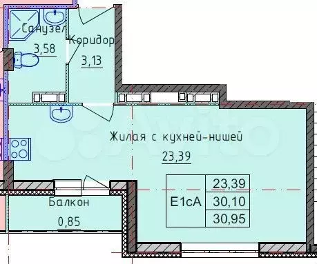 1-к. квартира, 30 м, 2/10 эт. - Фото 0