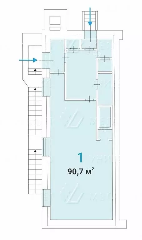 Помещение свободного назначения (91 м) - Фото 1