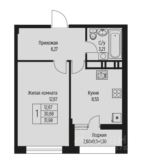 1-к кв. Адыгея, Тахтамукайский район, Старобжегокайское с/пос, Новая ... - Фото 1
