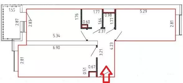 2-комнатная квартира: село Тарасовка, микрорайон Пушкарь, 2 (59.3 м) - Фото 1