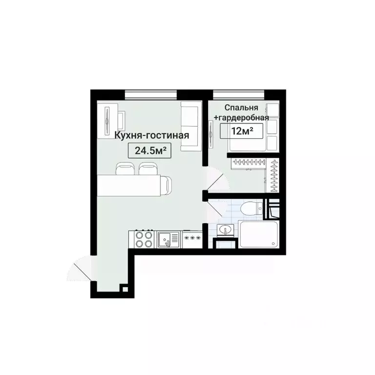 2-к кв. Москва Причальный проезд, 10к1 (44.0 м) - Фото 1