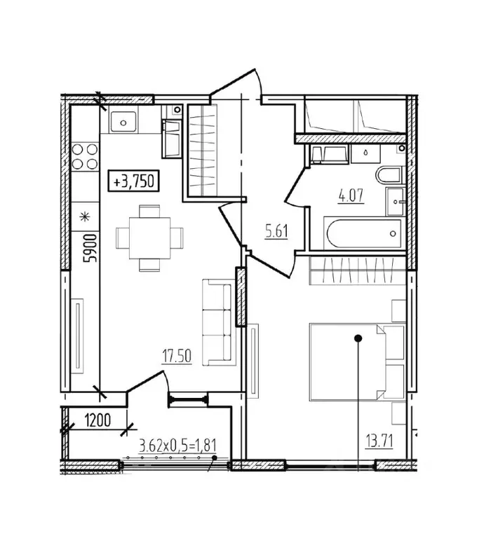 1-к кв. Краснодарский край, Новороссийск Моренуар жилой комплекс (42.7 ... - Фото 1