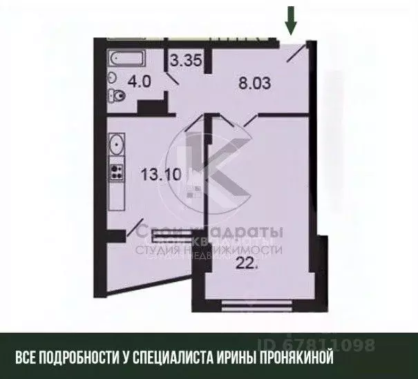1-к кв. Московская область, Апрелевка Наро-Фоминский городской округ, ... - Фото 2