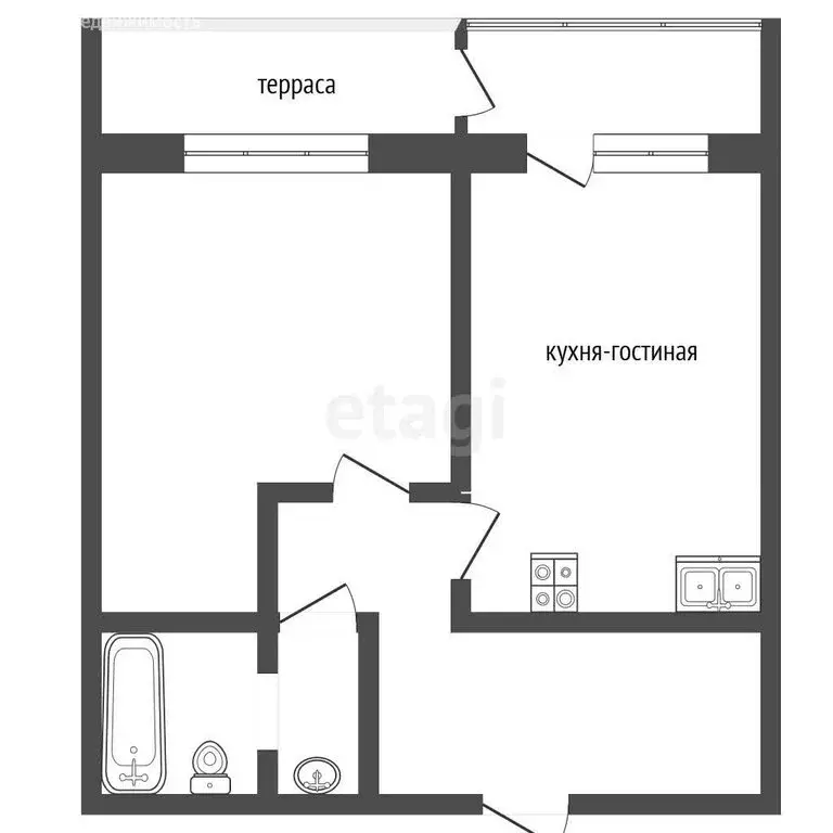 1-комнатная квартира: Тюмень, улица Ю.-Р.Г. Эрвье, 30к4 (46.4 м) - Фото 1