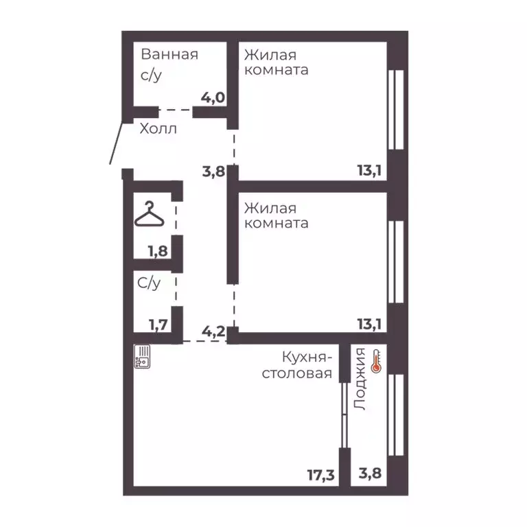 2-комнатная квартира: Челябинск, проспект Ленина, 1 (59 м) - Фото 0