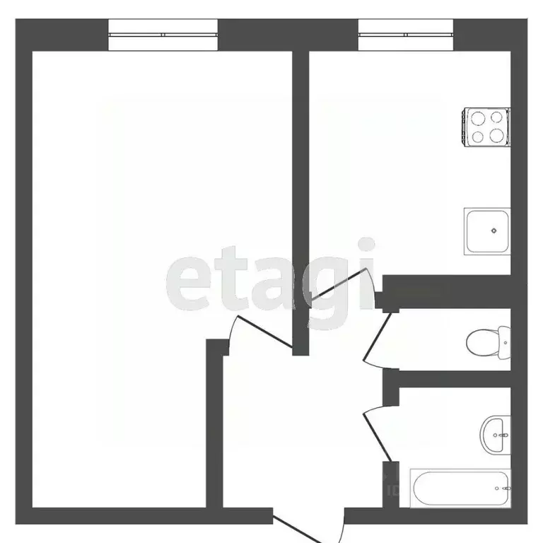 1-к кв. Тюменская область, Тюмень Микрорайон мыс, ул. Судоремонтная, ... - Фото 1