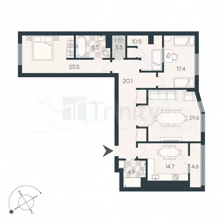 4-к. квартира, 141,1 м, 7/8 эт. - Фото 0