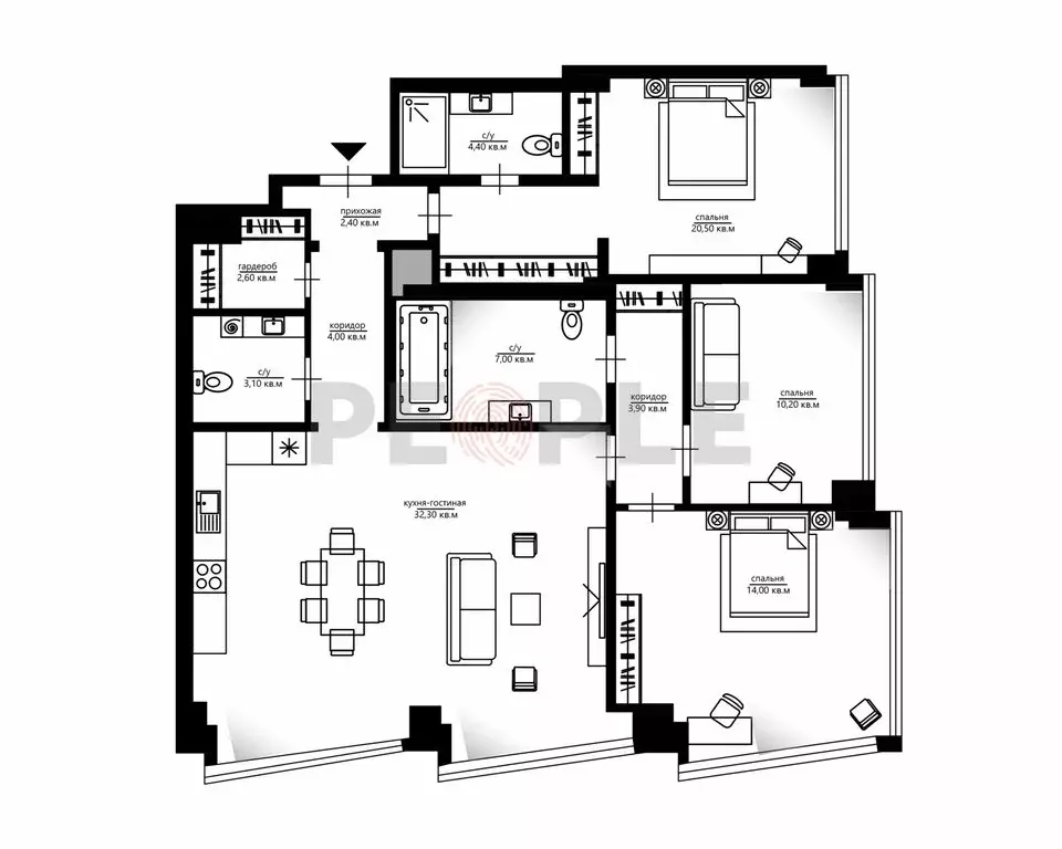 4-комнатная квартира: Москва, 1-й Сетуньский проезд, 8 (108.5 м) - Фото 1
