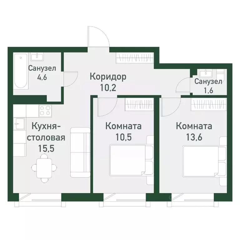 2-к кв. Челябинская область, Челябинский городской округ, пос. ... - Фото 0