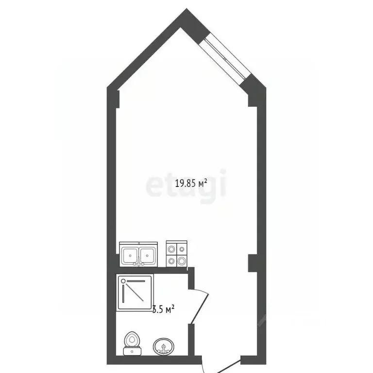Студия Севастополь ул. Челнокова, 19Ак3 (23.3 м) - Фото 2
