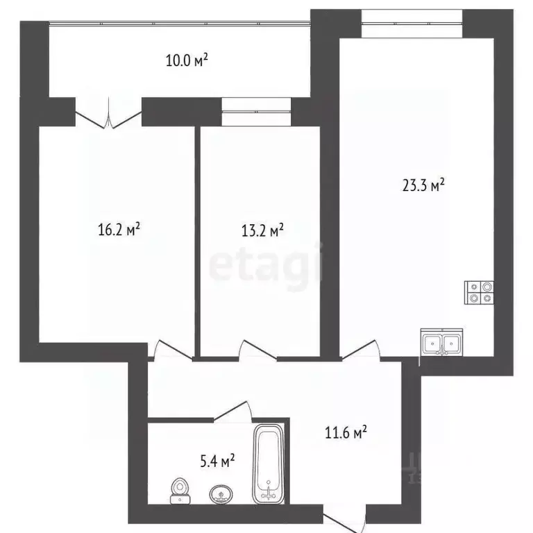 2-к кв. Ярославская область, Ярославль ул. Некрасова, 52 (69.0 м) - Фото 2