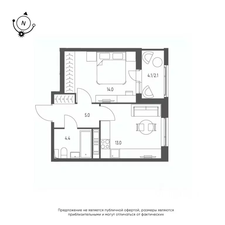1-к кв. Омская область, Омск Зеленая река мкр, 5 (38.5 м) - Фото 0