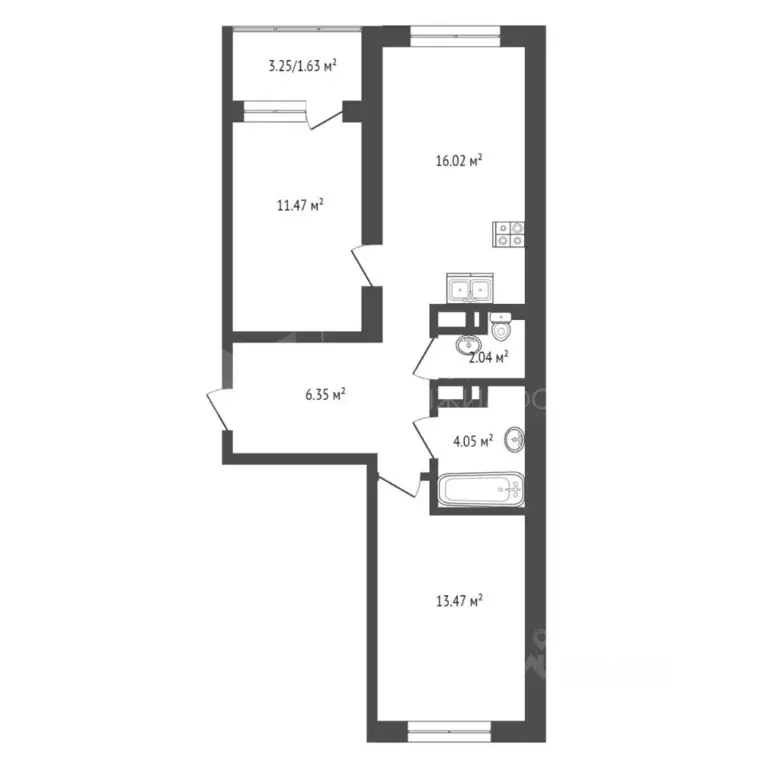2-к кв. Тюменская область, Тюменский район, д. Патрушева ул. Петра ... - Фото 1