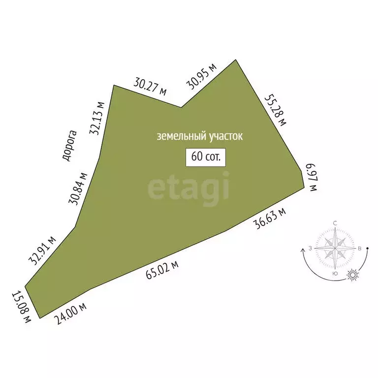 Участок в Лучистое, улица имени Ю. Никулина (60 м) - Фото 1