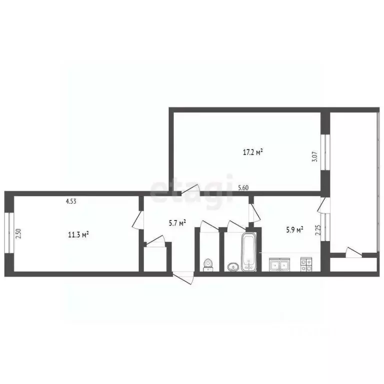 2-к кв. Крым, Алушта ул. Симферопольская (54.0 м) - Фото 1