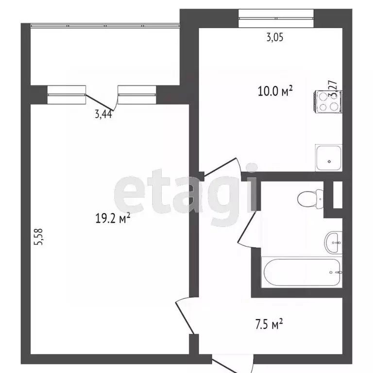 1-к кв. Тверская область, Тверь ул. Склизкова, 10 (37.0 м) - Фото 1