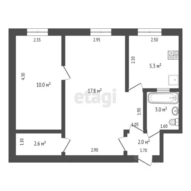 2-к кв. Мордовия, Саранск ул. Федосеенко, 3 (40.8 м) - Фото 1