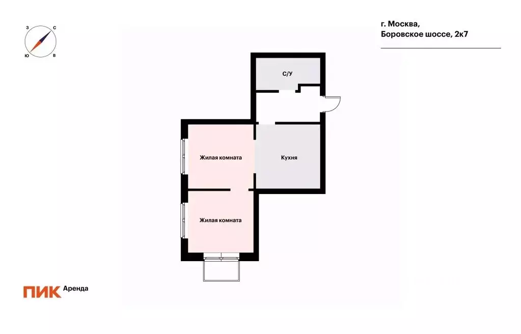 2-к кв. Москва Боровское ш., 2к7 (58.0 м) - Фото 1