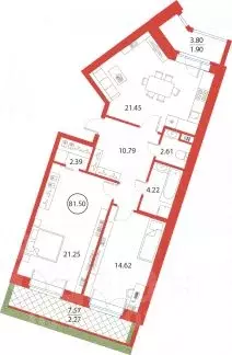 3-к кв. Санкт-Петербург ул. Плесецкая, 4 (81.5 м) - Фото 0