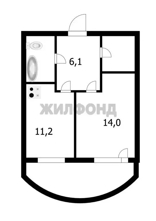 1-комнатная квартира: Новосибирск, улица Дуси Ковальчук, 238 (37.3 м) - Фото 0