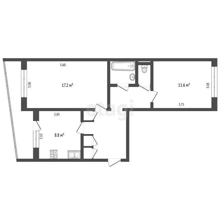 2-комнатная квартира: Рыбинск, улица Приборостроителей, 10 (52.4 м) - Фото 1