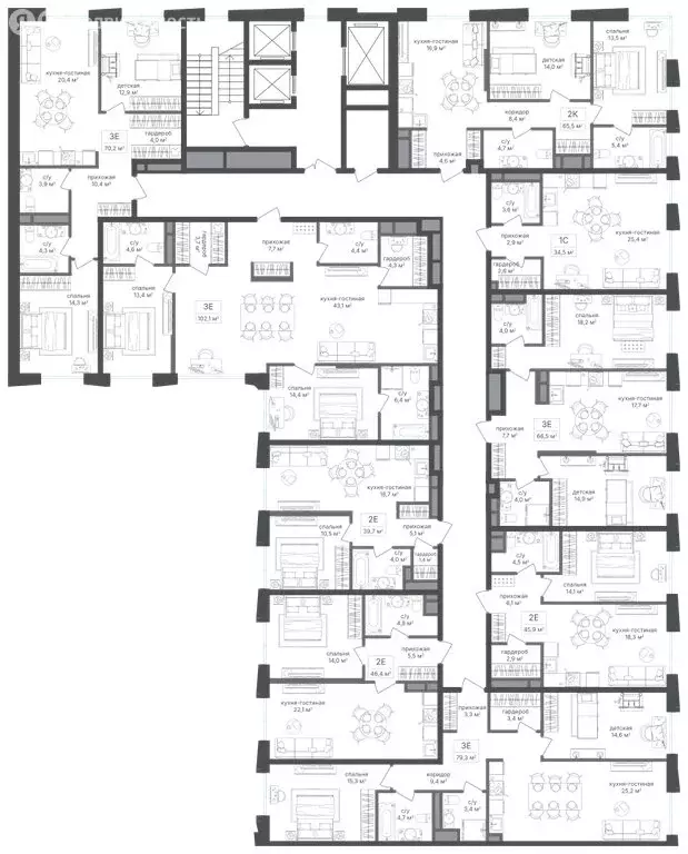 2-комнатная квартира: Москва, 1-й Кирпичный переулок, 15А (65.5 м) - Фото 1